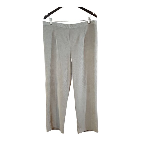 Alfred Dunner Beige Flat Front Pull-on Straight Leg Corduroy Pants Women's 18W - Picture 3 of 8